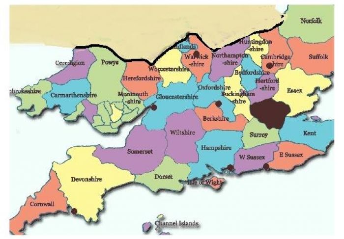 Trimmed counties ,map